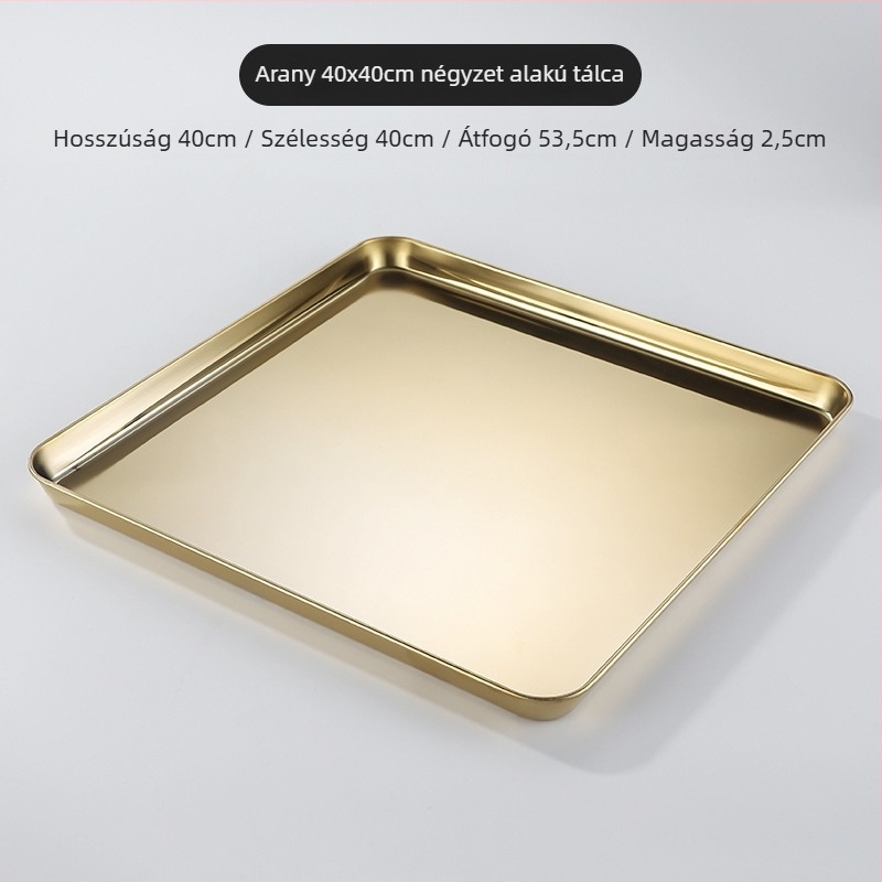 Koreai stílusú rozsdamentes acél négyszögletes tál, mikrohullámú sütőben használható, modern minimalista dizájn, prémium minőség