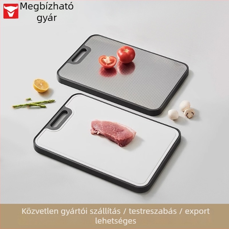 304 rozsdamentes acél vágódeszka – antibakteriális, csúszásmentes, kétoldalas, konyhai