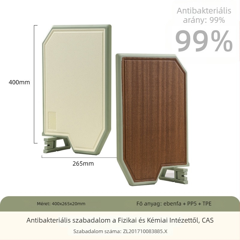 304 rozsdamentes acél vágódeszka – antibakteriális, csúszásmentes, kétoldalas, konyhai