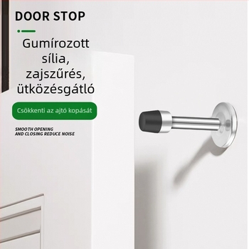 Ajtó felső rész – anti-ütközés, falra szerelt, rozsdamentes acél (304/201) vagy cinkötvözet, felület polírozott/galvanizált, megnövelt magasság, kézi működtetés