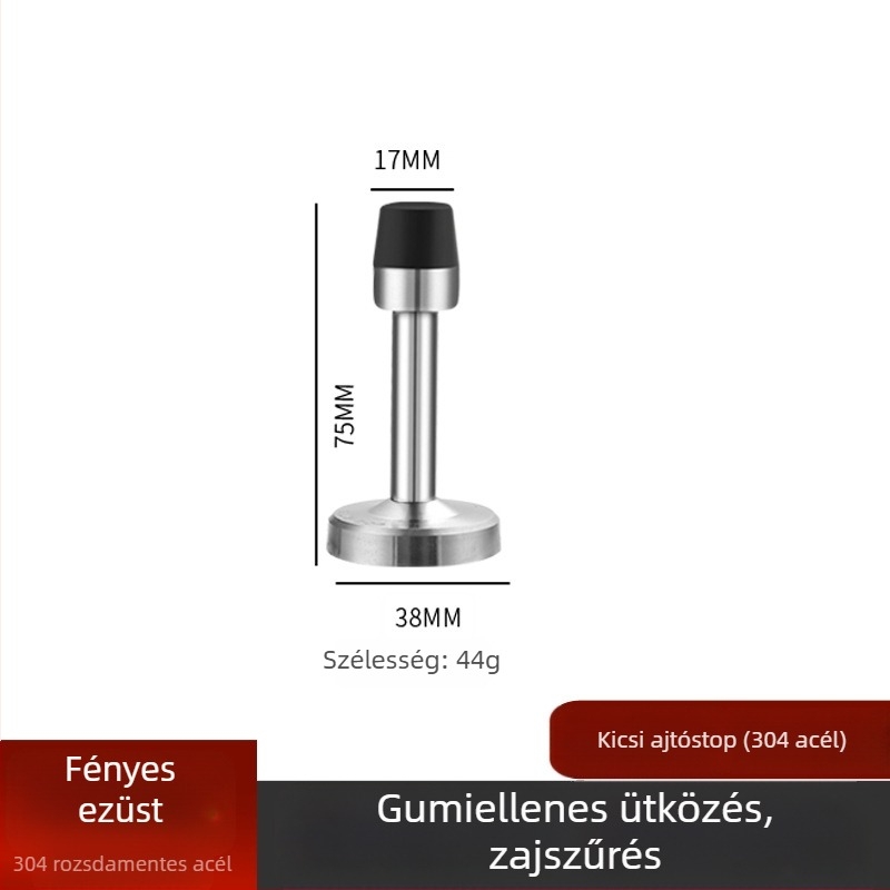 Ajtó felső rész – anti-ütközés, falra szerelt, rozsdamentes acél (304/201) vagy cinkötvözet, felület polírozott/galvanizált, megnövelt magasság, kézi működtetés