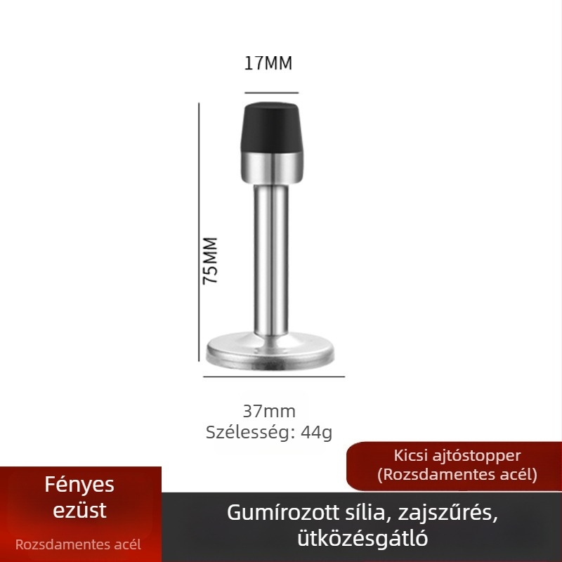 Ajtó felső rész – anti-ütközés, falra szerelt, rozsdamentes acél (304/201) vagy cinkötvözet, felület polírozott/galvanizált, megnövelt magasság, kézi működtetés