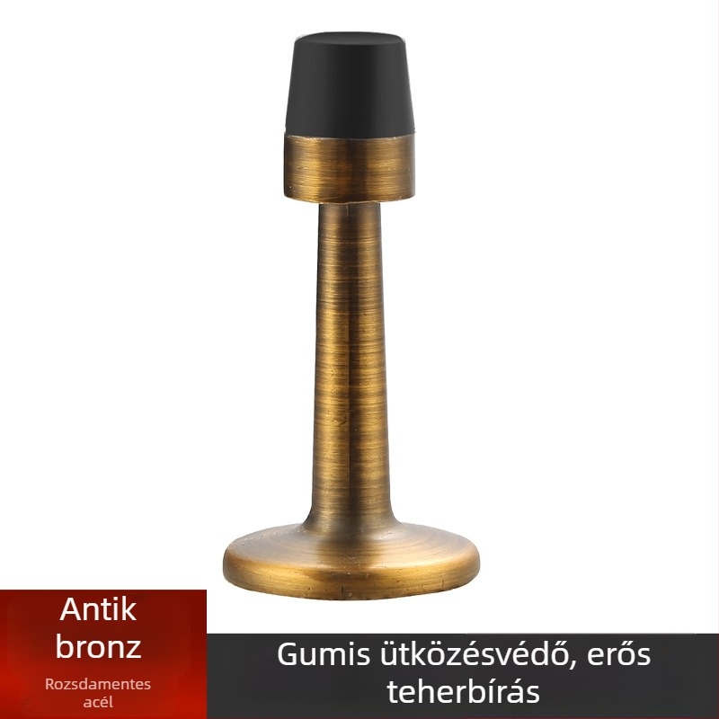 Ajtó felső rész – anti-ütközés, falra szerelt, rozsdamentes acél (304/201) vagy cinkötvözet, felület polírozott/galvanizált, megnövelt magasság, kézi működtetés