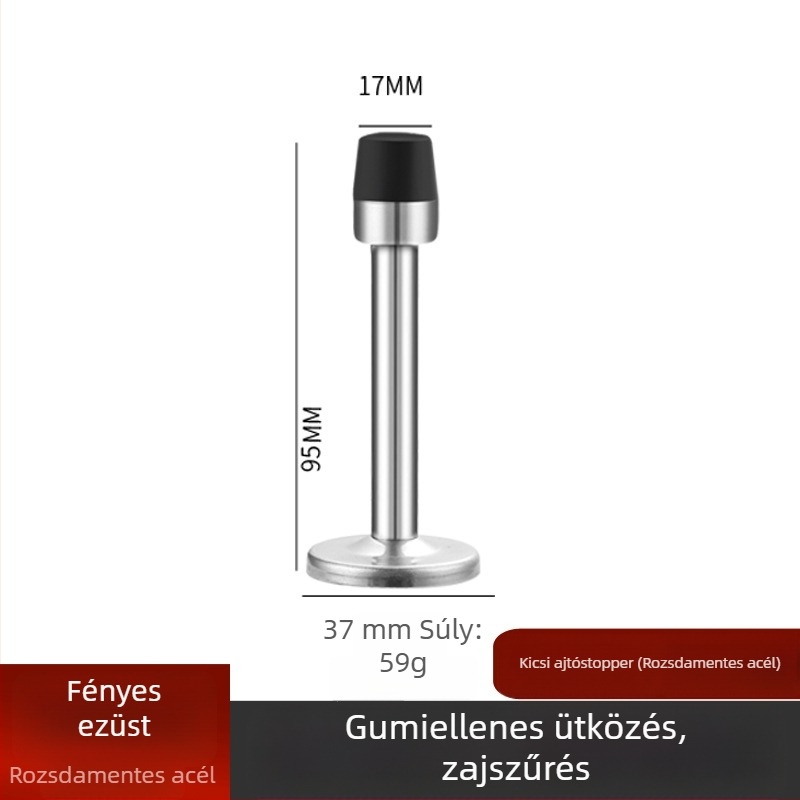 Ajtó felső rész – anti-ütközés, falra szerelt, rozsdamentes acél (304/201) vagy cinkötvözet, felület polírozott/galvanizált, megnövelt magasság, kézi működtetés