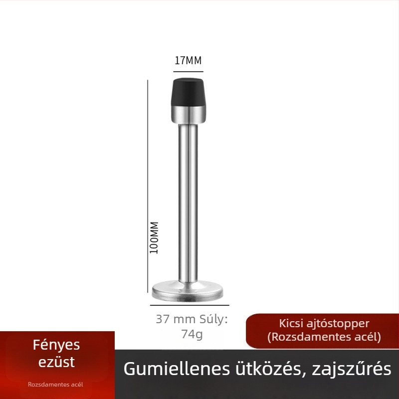 Ajtó felső rész – anti-ütközés, falra szerelt, rozsdamentes acél (304/201) vagy cinkötvözet, felület polírozott/galvanizált, megnövelt magasság, kézi működtetés