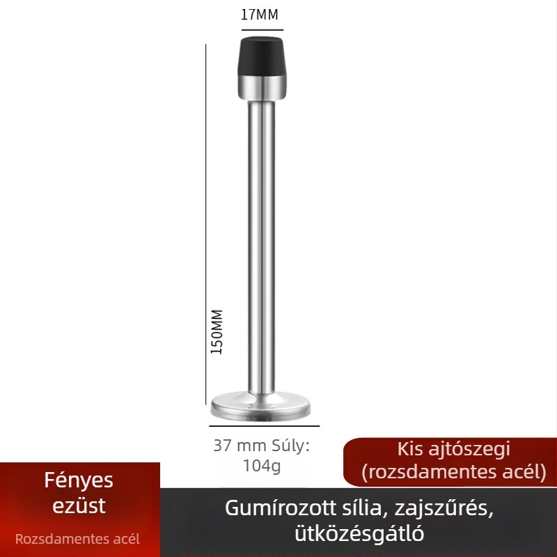 Ajtó felső rész – anti-ütközés, falra szerelt, rozsdamentes acél (304/201) vagy cinkötvözet, felület polírozott/galvanizált, megnövelt magasság, kézi működtetés