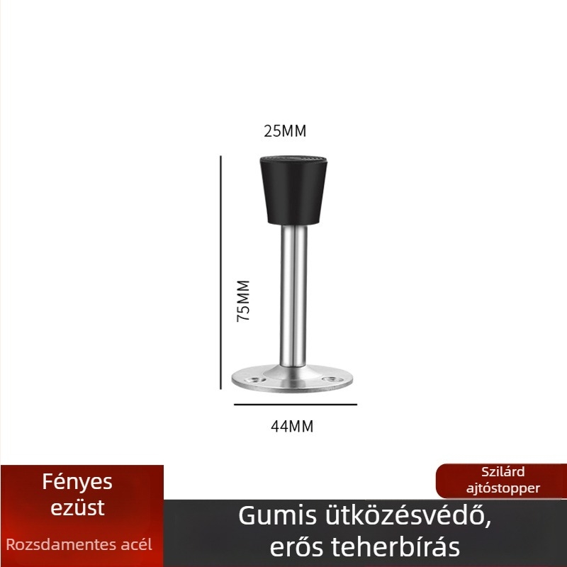 Ajtó felső rész – anti-ütközés, falra szerelt, rozsdamentes acél (304/201) vagy cinkötvözet, felület polírozott/galvanizált, megnövelt magasság, kézi működtetés