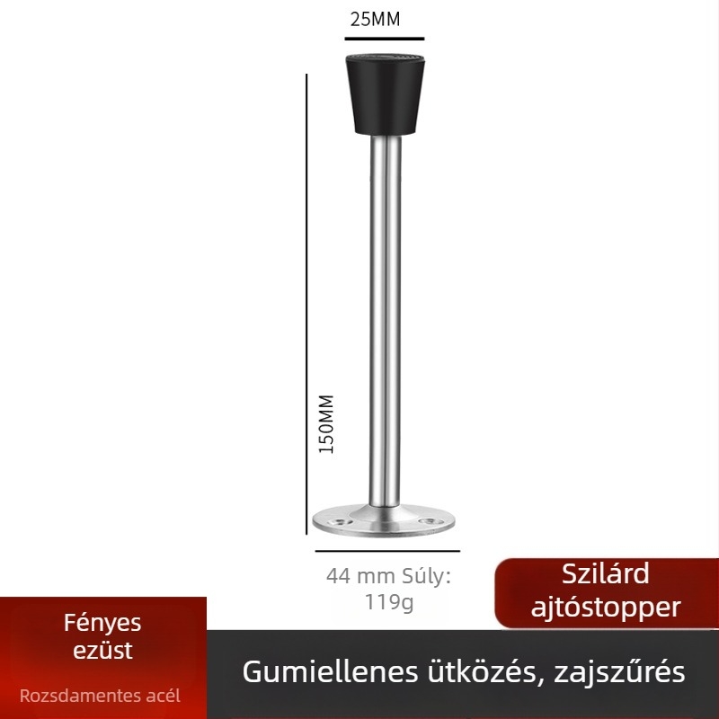 Ajtó felső rész – anti-ütközés, falra szerelt, rozsdamentes acél (304/201) vagy cinkötvözet, felület polírozott/galvanizált, megnövelt magasság, kézi működtetés