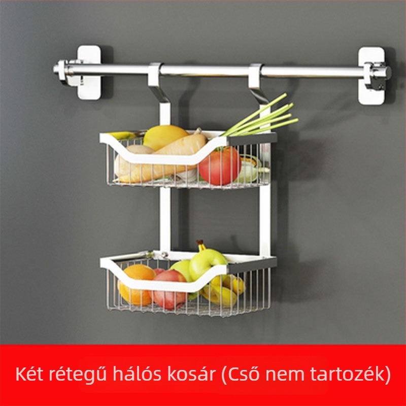 Xinyi jia Skandináv stílusú multifunkcionális konyhai akasztó polc, falra szerelhető, 201 rozsdamentes acél, szárító tálak tartó