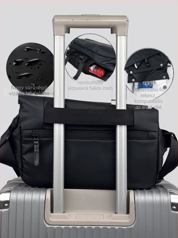 Férfi mellkasi táska fedéllel, városi minimalist stílus, Oxford anyag, poliészter bélés