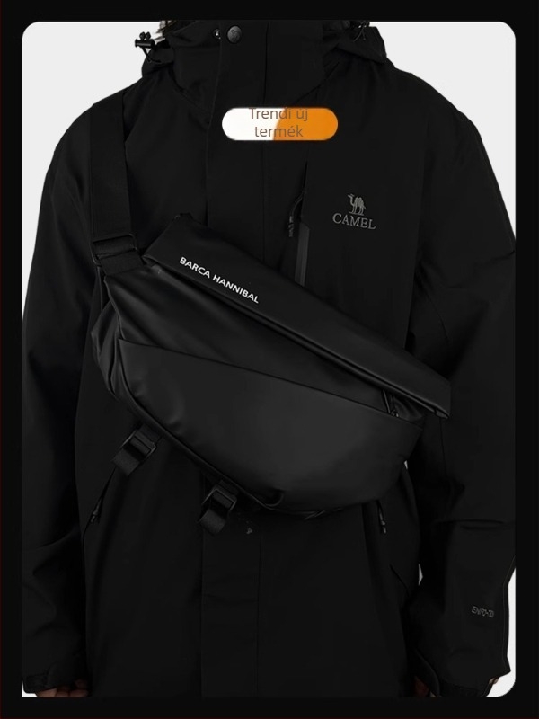 Férfi mellkasi táska fedéllel, városi minimalist stílus, Oxford anyag, poliészter bélés