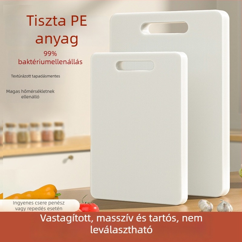 Háztartási műanyag vágódeszka csúszásmentes és penészálló felülettel; gyümölcs- és zöldségvágó deszka és tészta nyújtó deszka.