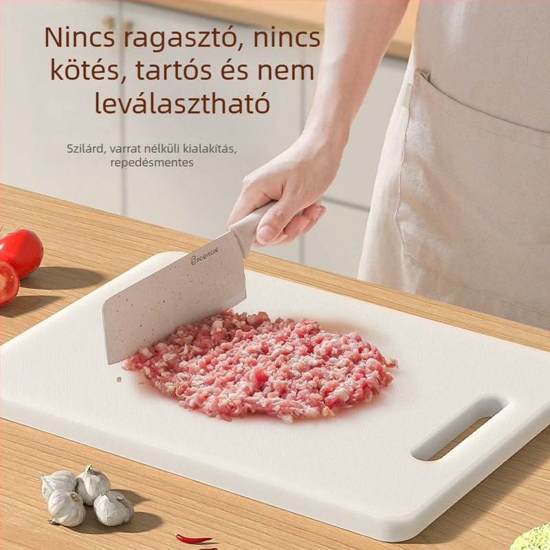 Háztartási műanyag vágódeszka csúszásmentes és penészálló felülettel; gyümölcs- és zöldségvágó deszka és tészta nyújtó deszka.