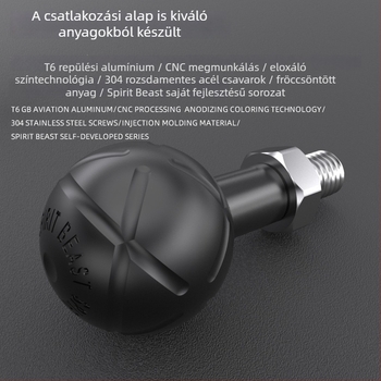Elektromos jármű: univerzális gömbfejes tartó összekötő rúddal M6/M8/M10, Ø17 mm, adapter gömbfej Ø20 mm, 25 mm