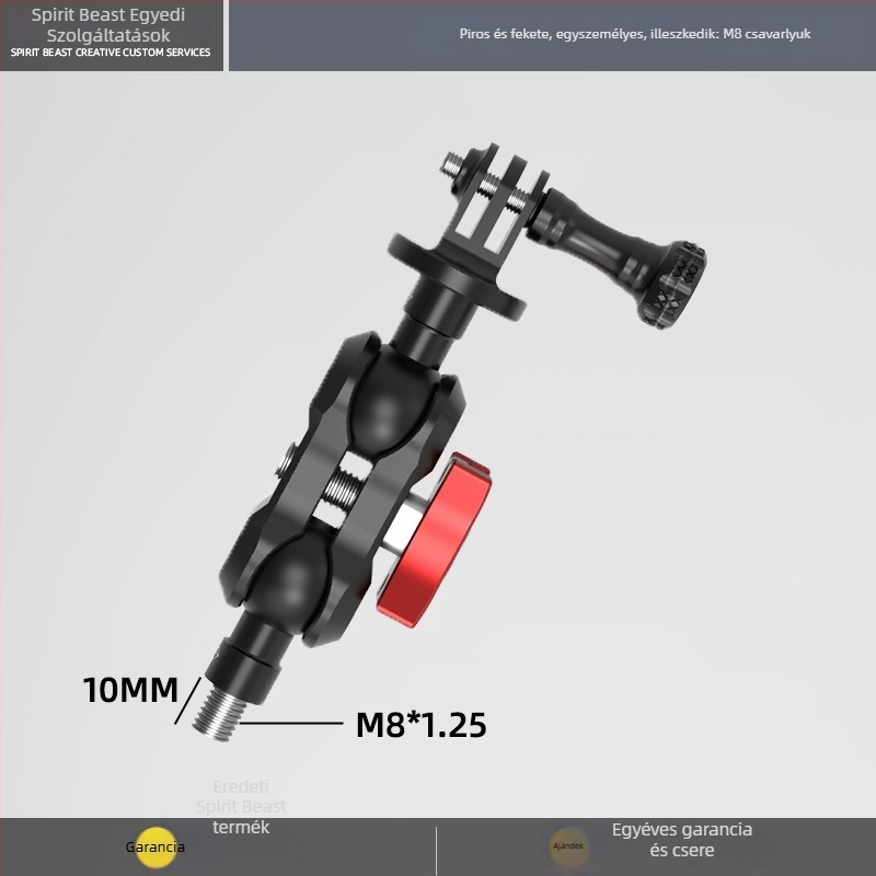 Elektromos jármű: univerzális gömbfejes tartó összekötő rúddal M6/M8/M10, Ø17 mm, adapter gömbfej Ø20 mm, 25 mm