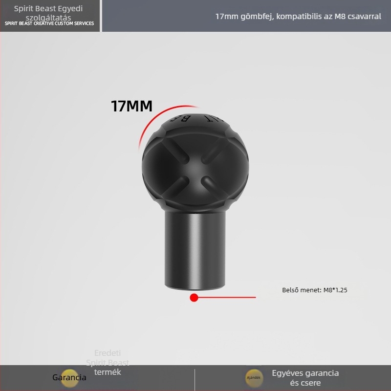 Elektromos jármű: univerzális gömbfejes tartó összekötő rúddal M6/M8/M10, Ø17 mm, adapter gömbfej Ø20 mm, 25 mm