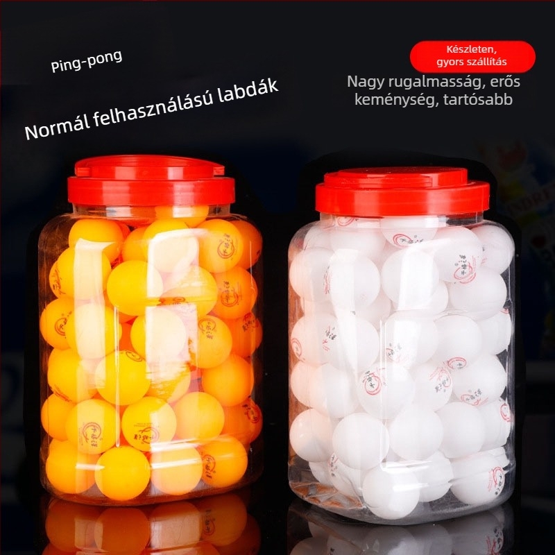 Asztalitenisz edző- és versenylabdák, PP anyagból, alkalmas asztaliteniszre és tollaslabdára
