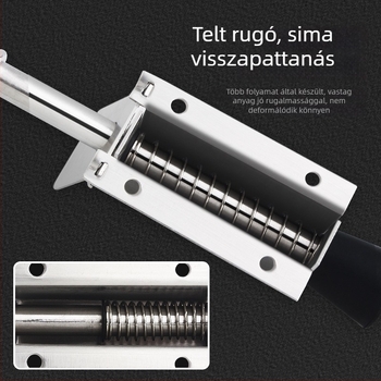 Lábpedállal működtetett ajtóstopper, rozsdamentes acélból, csiszolt felülettel, négyszögletes modell, falra szerelhető, kézi működtetés