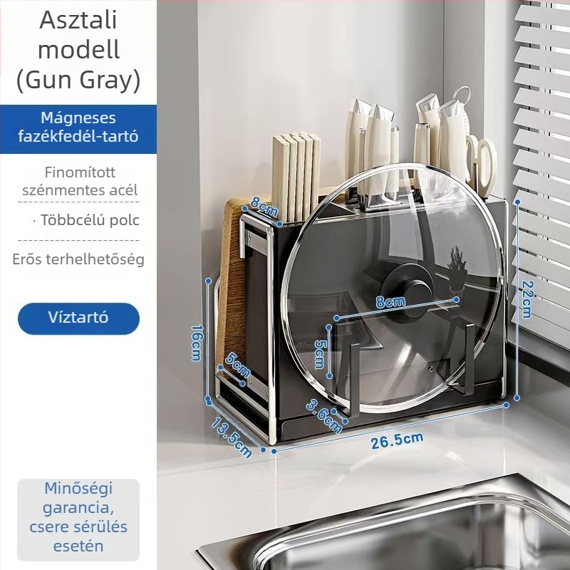 Konyhai késállvány – többfunkciós, mozgatható, szénacélból, nordic stílusú téglalap alakú dizájn