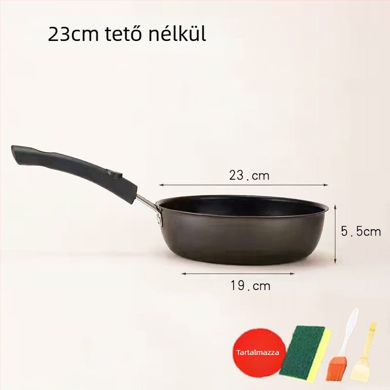 Maifan kővel bevont tapadásmentes serpenyő üveges fedővel (Indukciós kompatibilis, egylapos alsó, általános felhasználás)