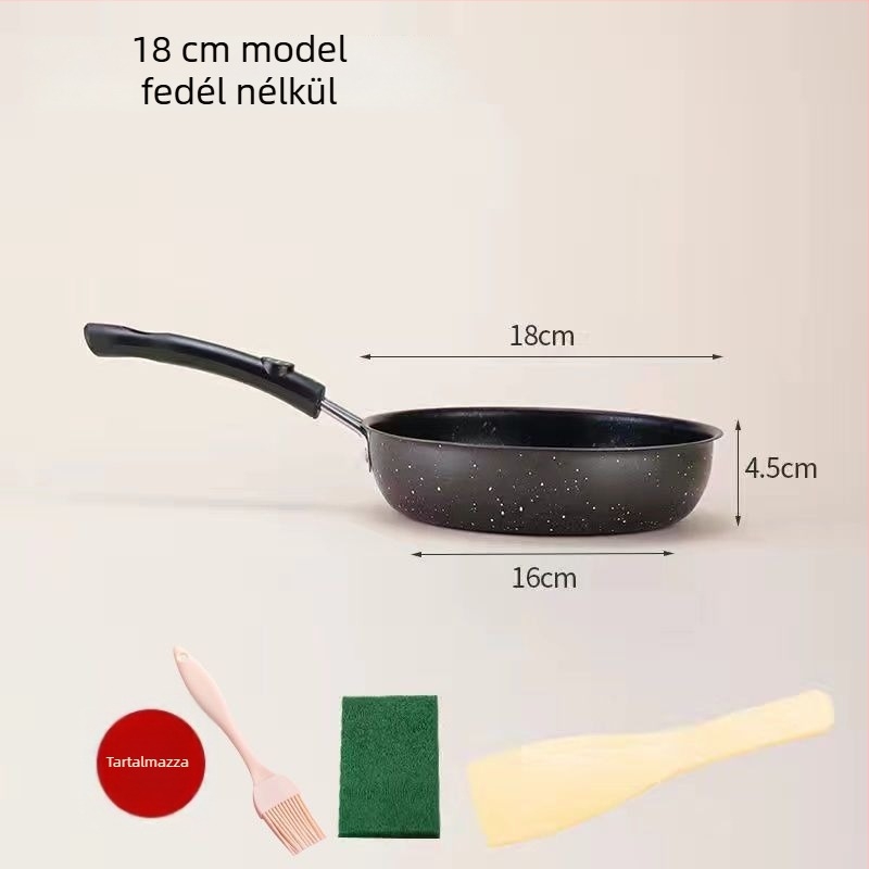 Maifan kővel bevont tapadásmentes serpenyő üveges fedővel (Indukciós kompatibilis, egylapos alsó, általános felhasználás)