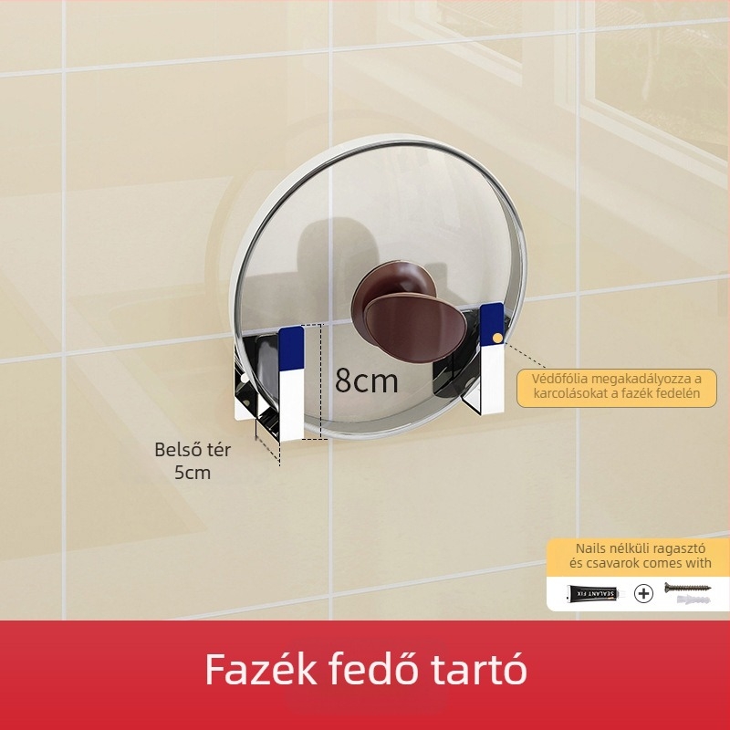 Fali konyhai rack, 304 rozsdamentes acélból, többfunkciós, telepítés nélküli, falra szerelhető polc, Dongguan 2019