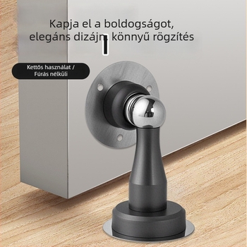 Rozsdamentes acél mágneses ajtócsapó 3 az 1-ben, falra szerelhető, polírozott és elektroplattált felülettel