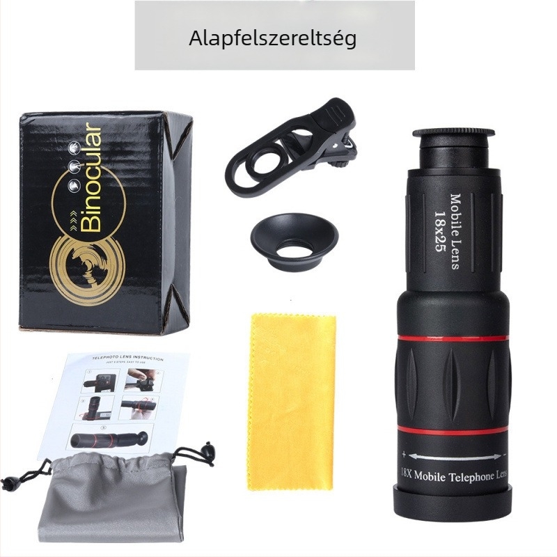 Monokuláris teleszkóp okostelefonhoz, 18× nagyítás, modell Red Circle Long Style, külső fotózás koncerteken