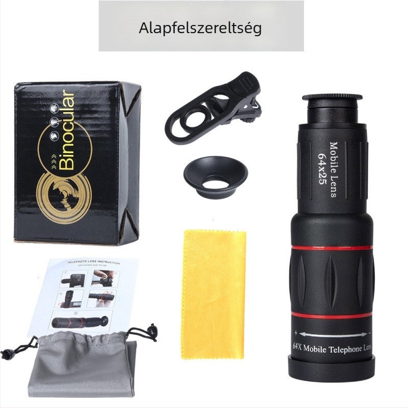 Monokuláris teleszkóp okostelefonhoz, 18× nagyítás, modell Red Circle Long Style, külső fotózás koncerteken