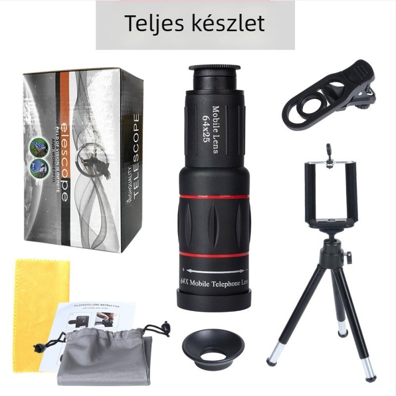 Monokuláris teleszkóp okostelefonhoz, 18× nagyítás, modell Red Circle Long Style, külső fotózás koncerteken