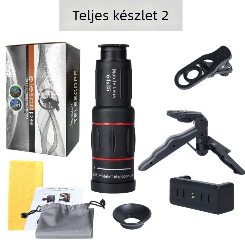 Monokuláris teleszkóp okostelefonhoz, 18× nagyítás, modell Red Circle Long Style, külső fotózás koncerteken