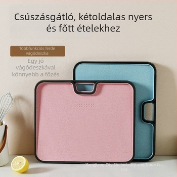 Megvastagított szilikon vágódeszka, csúszásmentes konyhai eszköz, babatáplálás előkészítésére, búzaszalmából készült, antibakteriális és penészálló, zöldségek szeleteléséhez