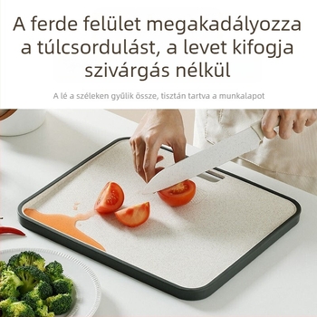 Megvastagított szilikon vágódeszka, csúszásmentes konyhai eszköz, babatáplálás előkészítésére, búzaszalmából készült, antibakteriális és penészálló, zöldségek szeleteléséhez