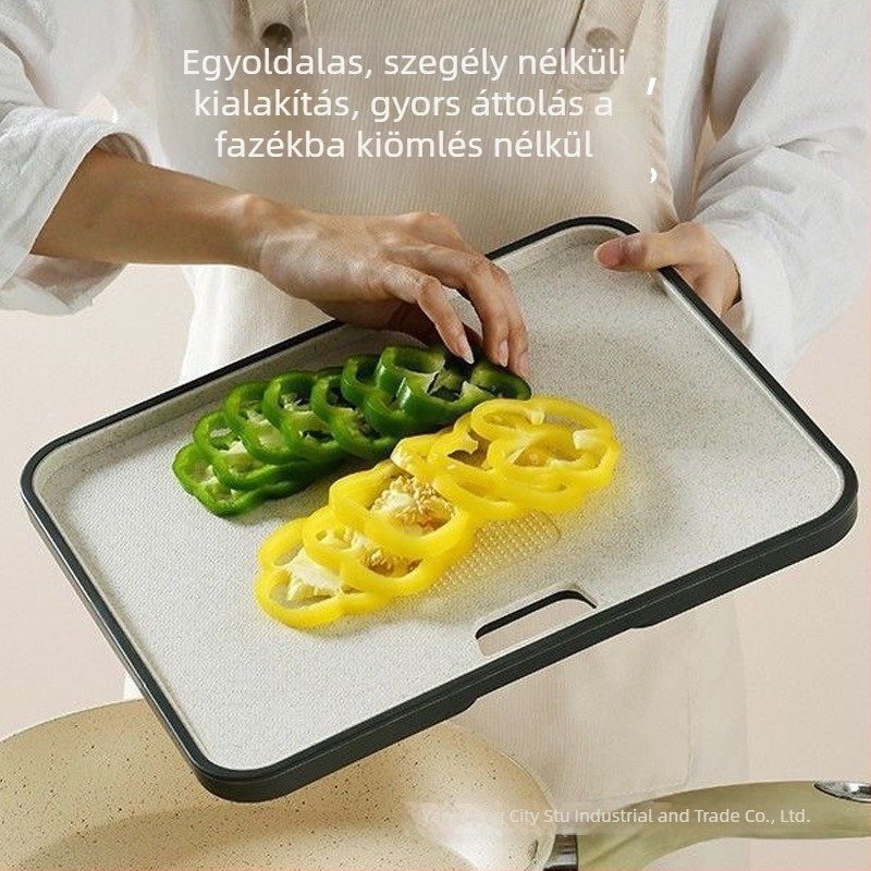 Megvastagított szilikon vágódeszka, csúszásmentes konyhai eszköz, babatáplálás előkészítésére, búzaszalmából készült, antibakteriális és penészálló, zöldségek szeleteléséhez