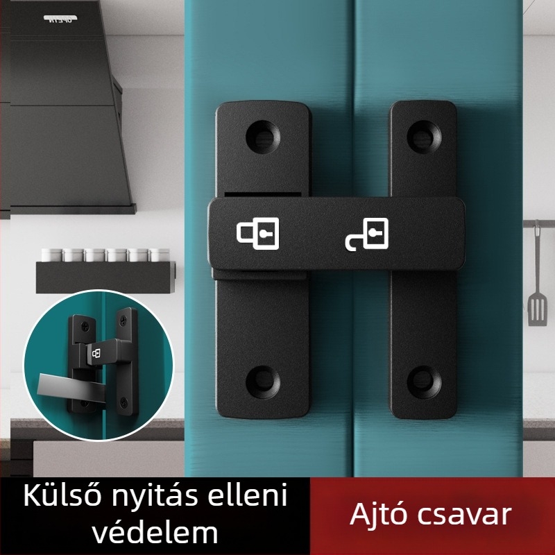 Ajtózár típus A, Modell 83 Buckle, Cinkötvözet, Szemcsés felület, Szerelés a felületen, Beltér