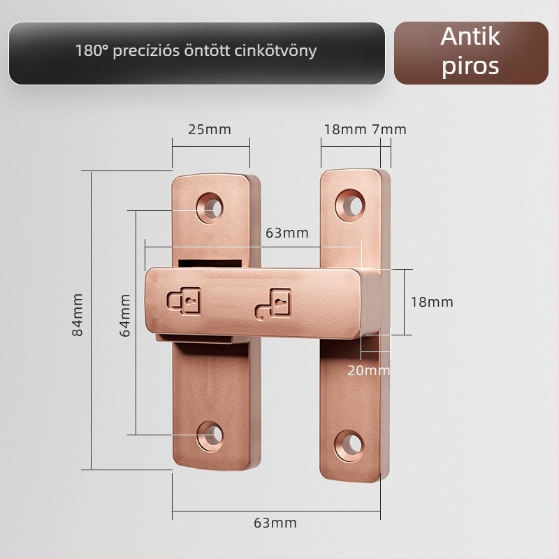 Ajtózár típus A, Modell 83 Buckle, Cinkötvözet, Szemcsés felület, Szerelés a felületen, Beltér