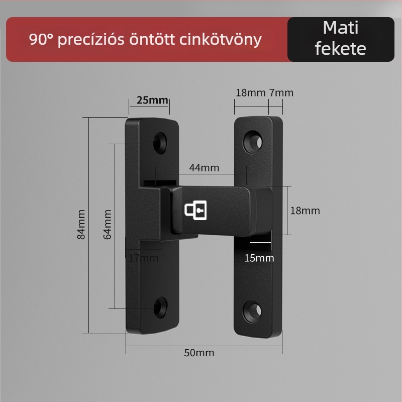 Ajtózár típus A, Modell 83 Buckle, Cinkötvözet, Szemcsés felület, Szerelés a felületen, Beltér