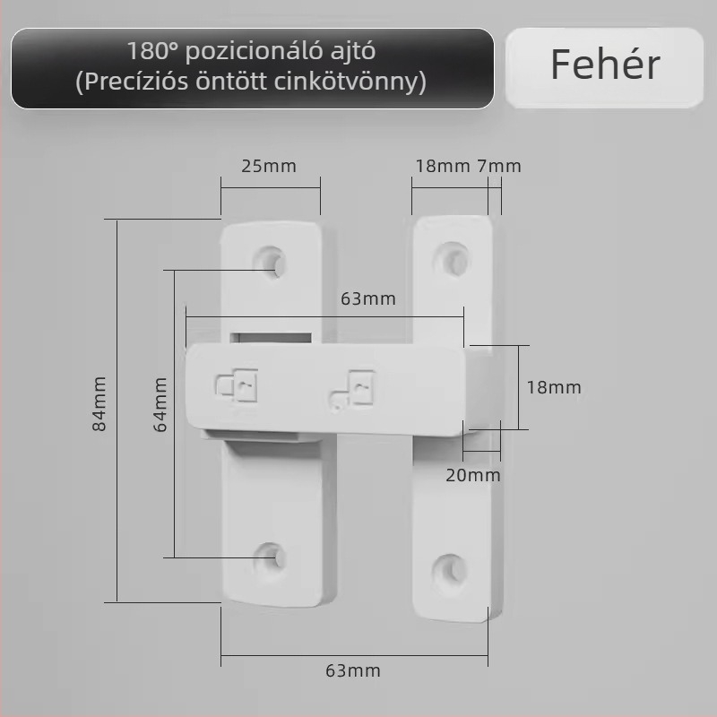 Ajtózár típus A, Modell 83 Buckle, Cinkötvözet, Szemcsés felület, Szerelés a felületen, Beltér