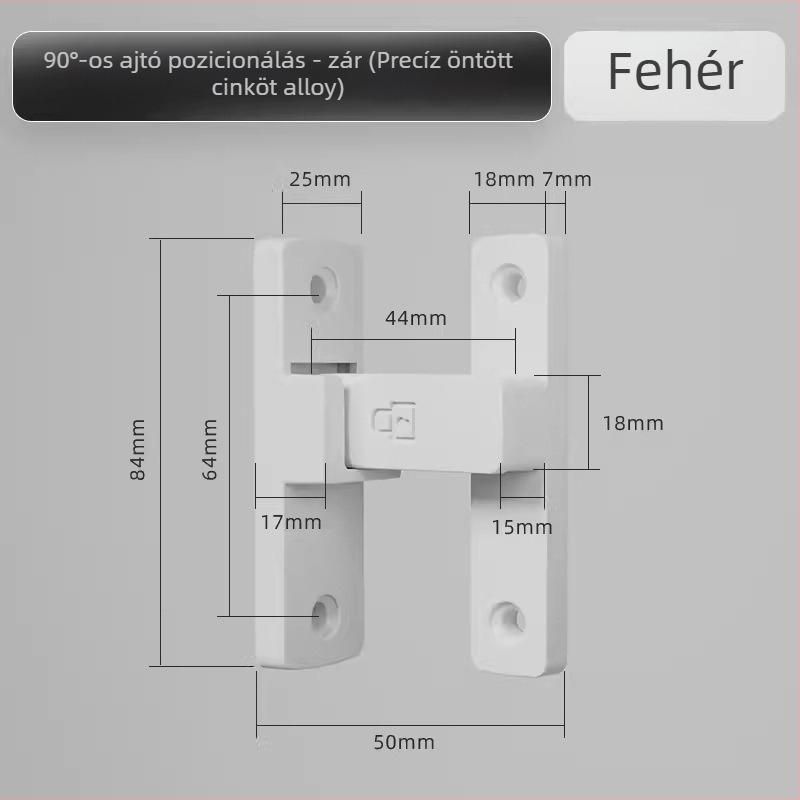 Ajtózár típus A, Modell 83 Buckle, Cinkötvözet, Szemcsés felület, Szerelés a felületen, Beltér