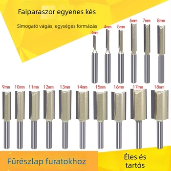 Faipari csatornázó maró, egy- és kétszeres élű, CNC/gravírozó gépekkel kompatibilis, fa, MDF és laminált lemezekhez