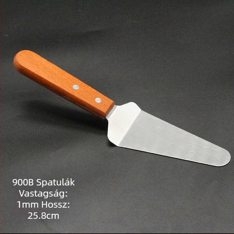 Teppanyaki spatula készlet fa fogantyúval, rozsdamentes acélból – magas hőállóság, égésmentes, tartalmaz steak spatulát és grill spatulát