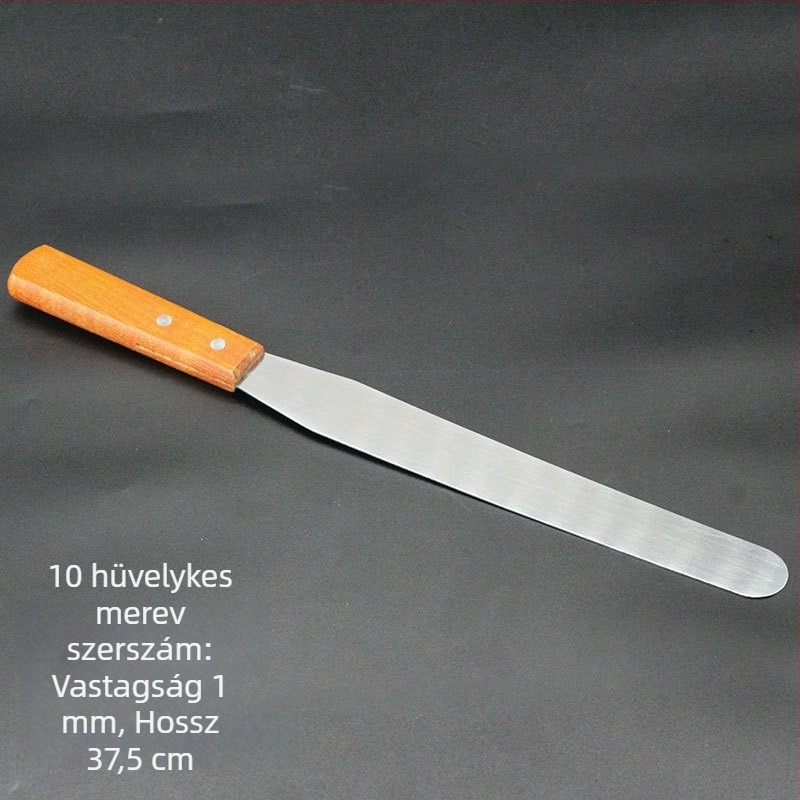 Teppanyaki spatula készlet fa fogantyúval, rozsdamentes acélból – magas hőállóság, égésmentes, tartalmaz steak spatulát és grill spatulát