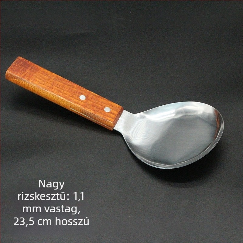 Teppanyaki spatula készlet fa fogantyúval, rozsdamentes acélból – magas hőállóság, égésmentes, tartalmaz steak spatulát és grill spatulát