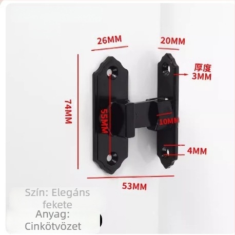 90 fokos rozsdamentes acél ajtózár – Típus A, szálcsiszolt felület, modell 90 Degree Door Buckle, Orford