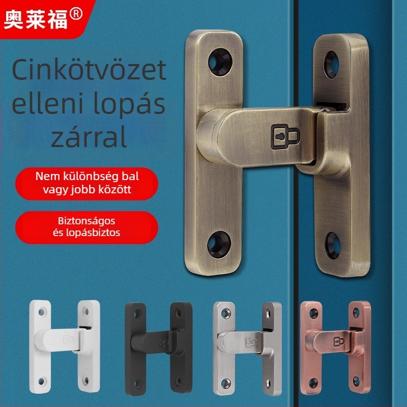 90 fokos rozsdamentes acél ajtózár – Típus A, szálcsiszolt felület, modell 90 Degree Door Buckle, Orford