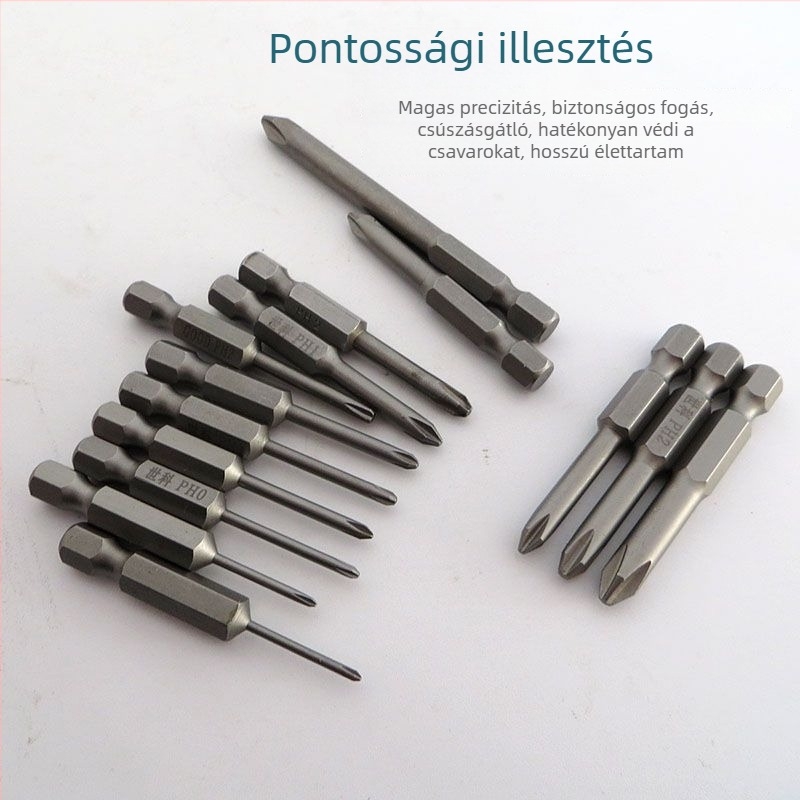 Megkeményített mágneses csavarhúzó bitek készlet Philips, lapos fejű, Torx és HEX bitekkel, akkumulátoros és kézi fúrókhoz