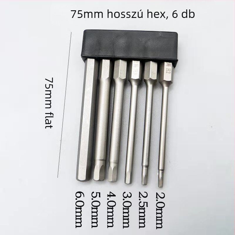 Megkeményített mágneses csavarhúzó bitek készlet Philips, lapos fejű, Torx és HEX bitekkel, akkumulátoros és kézi fúrókhoz