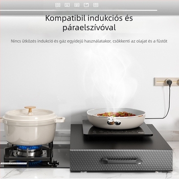 Fali tároló gáz- és indukciós főzőlaphoz, szénacél, nordic stílus, Home Bailey