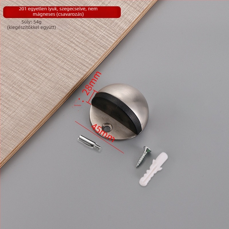 Ütközésbiztos ajtó Stop Turtle Top/Door Stop – 304 rozsdamentes acél, padlóra szerelés, kézi működtetés