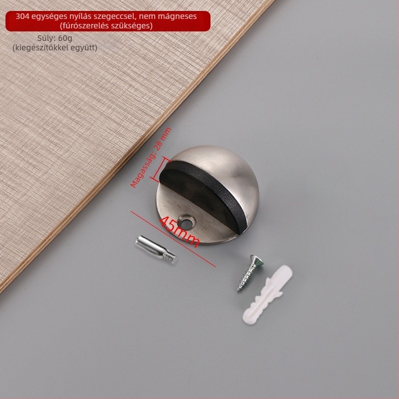 Ütközésbiztos ajtó Stop Turtle Top/Door Stop – 304 rozsdamentes acél, padlóra szerelés, kézi működtetés